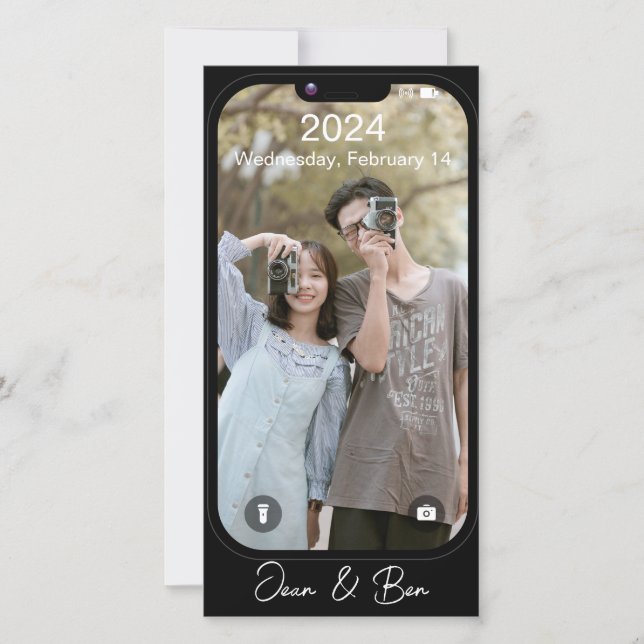 Foto mit dem Telefon Valentinstag Feiertagskarte (Vorderseite)