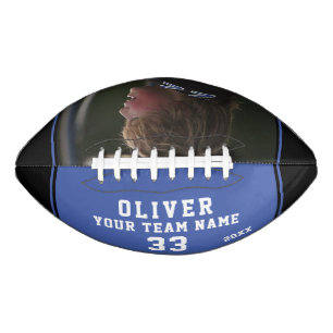 Foto mit der Blue Player Name Number Team Football