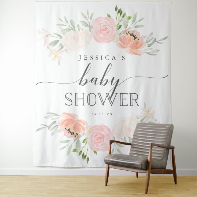 Foto mit der Pastel Blush-Kinderdusche Wandteppich (Beispiel)