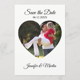 Foto mit einfacher Herzform Save the Date Einladung