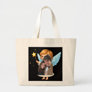Foto mit Engel Handtaschen Jumbo Stoffbeutel
