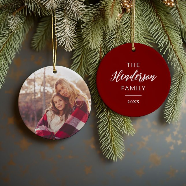 Foto mit Familienname und -jahr Keramik Ornament (Von Creator hochgeladen)