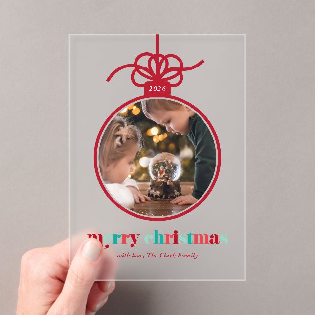 Foto mit festlichem Rot und Grün Acryleinladungen (Insitu (Handheld))