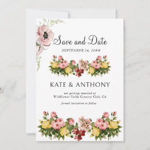 Foto mit gelbem Blumenmuster zum Hochzeitstag spei Feiertagskarte