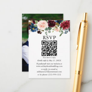 Foto mit gemischtem Wasser Hochzeit QR-UAWG Begleitkarte