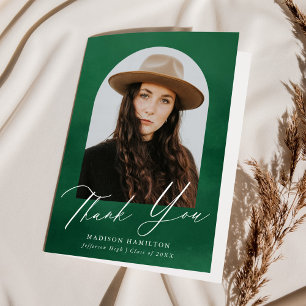 Foto mit grünem Wasserfarben Abschluss Dankeskarte