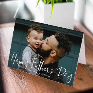 Foto mit handgeschriebenem White Script Karte
