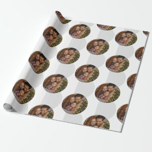 Foto mit individuellem Text zu Weihnachten hochlad Geschenkpapier