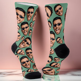 Foto mit individueller Funny Funny Face über Socke