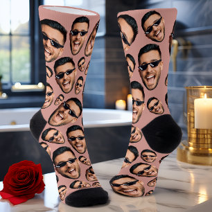 Foto mit individueller Funny Funny Funny Face über Socken