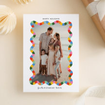 Foto mit modernen Wavy-Frame-Farbtönen Weihnachten