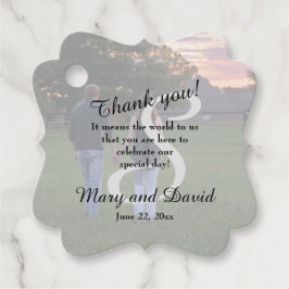 Foto mit Monogram Wedding Geschenkanhänger