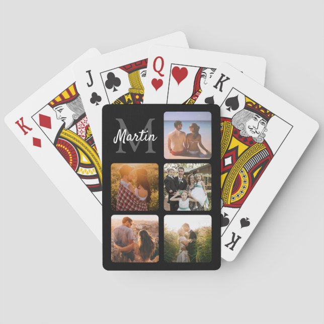 Foto mit Monogramm hochladen Spielkarten (Rückseite)