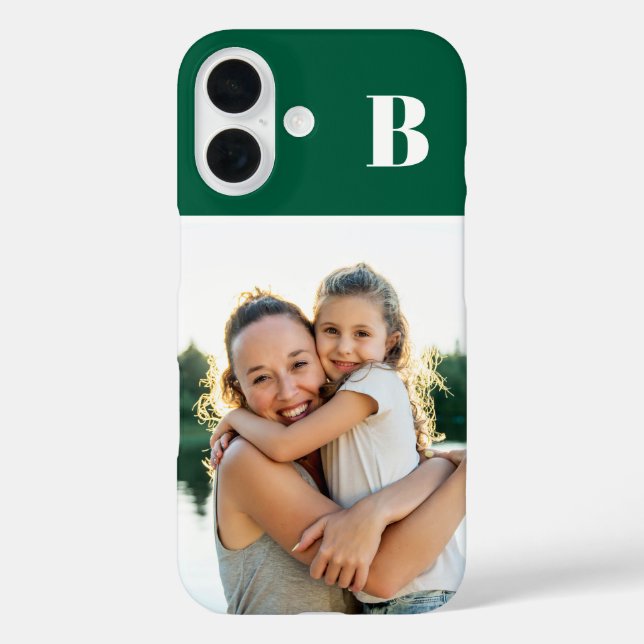 Foto Mit Monogramm Jäger Green Case-Mate iPhone Hülle (Rückseite)