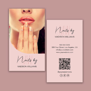 Foto mit Monogramm-Logo Nageldesignerin Rosa Visitenkarte