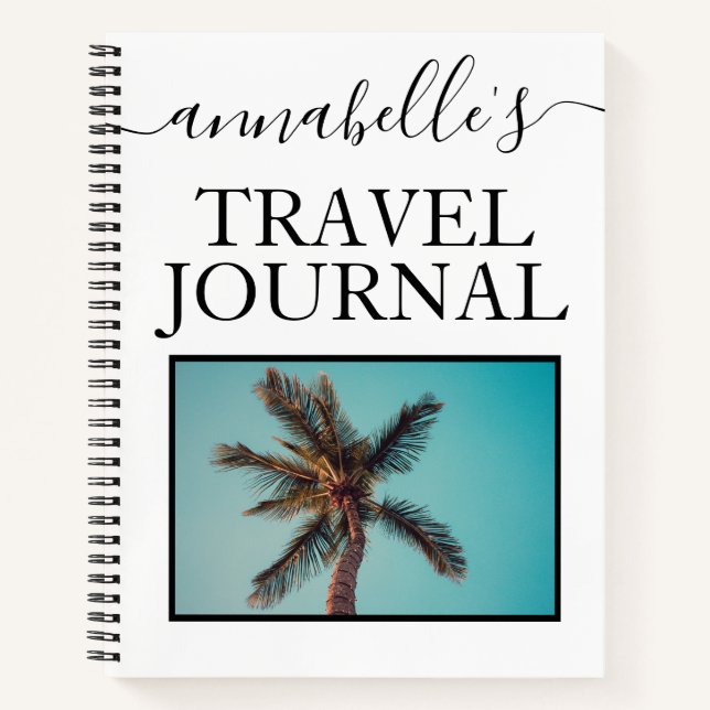 Foto Mit Monogramm Travel Journal Notebook Notizbuch (Vorderseite)