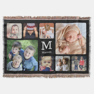 Foto mit Monogramm werfen Decke hochladen