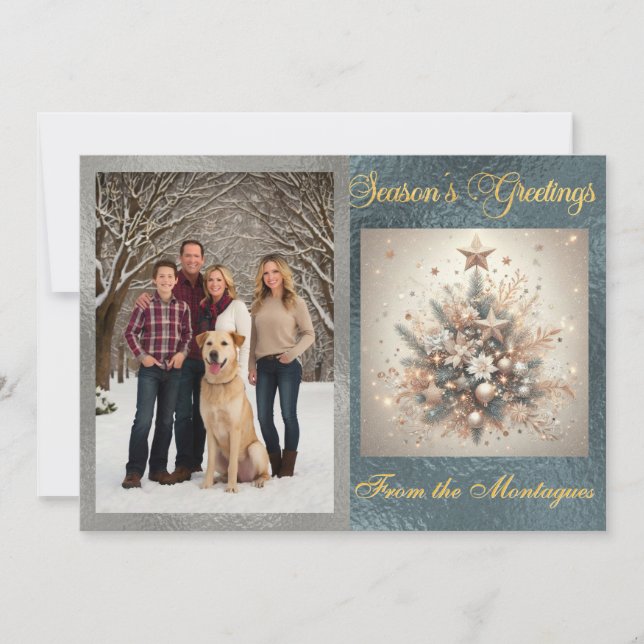 Foto mit Pearl Christmas Design Feiertagskarte (Vorderseite)