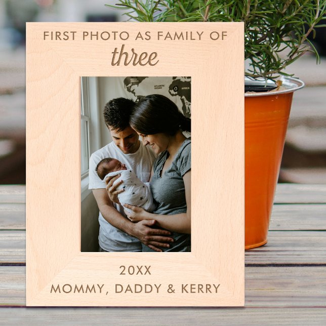 Foto mit personalisiertem Text in der ersten Reihe Geätzte Rahmen (Personalized Text Engraved First Family Photo)