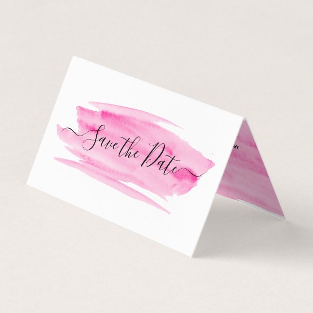 Foto mit Pinselstrich Save the Date Visitenkarten (Vorderseite)