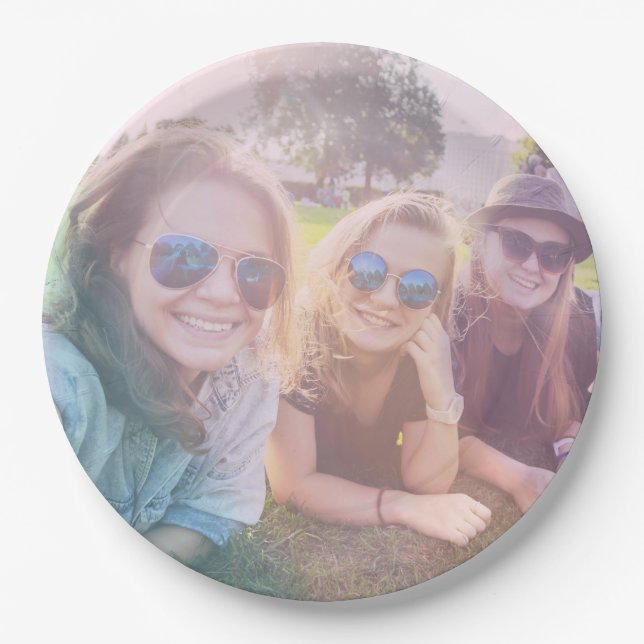 Foto mit Rainbow-Overlay-Effekt Pappteller (Vorderseite)