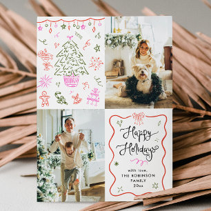 Foto mit rauen Wavy Frame Hand gezeichnet Feiertagskarte