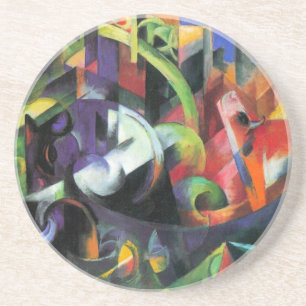 Foto mit Rindern von Franz Marc, Vintage Kunst Sandstein Untersetzer