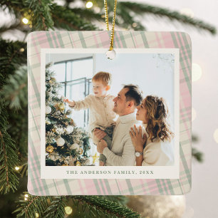 Foto mit rosa und grünem Karomuster Keramikornament