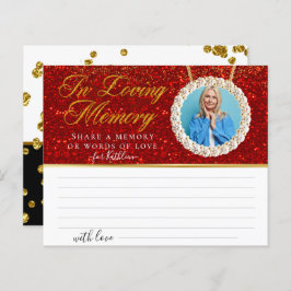 Foto mit rotem Glitzer eine Gedächtnisbeererkarte 