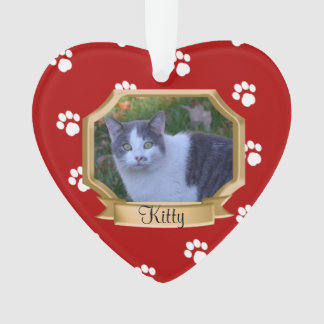 Foto mit roten Paws Ornament