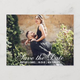 Foto mit Save the Date Couple Names Datum Postkart Postkarte