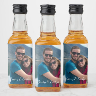 Foto mit Text am unteren Mini-Liquor-Labels Alkoholflaschenetikett