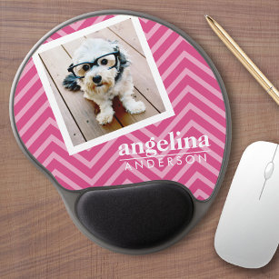 Foto mit Zickzack Muster-Individuelle Name in Hot  Gel Mousepad