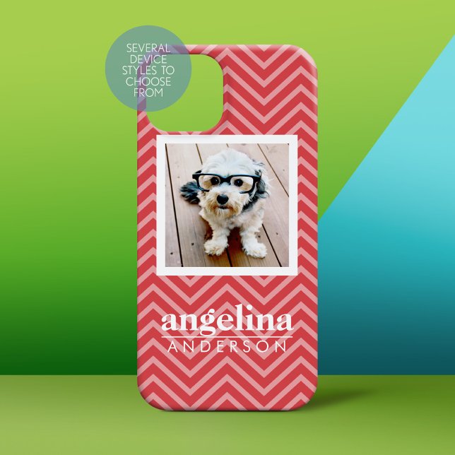Foto mit Zickzack Muster und Individuelle Name Case-Mate iPhone Hülle (Personalized Phone Case)