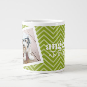Foto mit Zickzack Muster und Individuelle Name Jumbo-Tasse