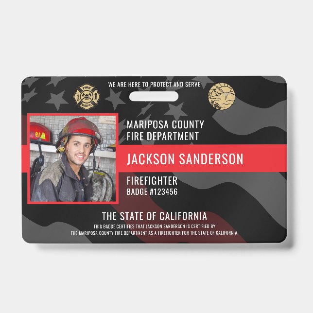 Foto Mitarbeiter-ID der Feuerwehr Ausweis (Vorderseite)