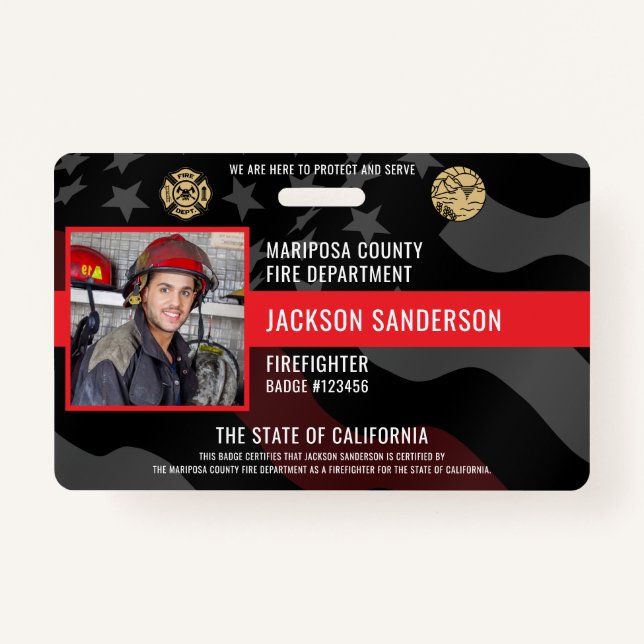 Foto Mitarbeiter-ID der Feuerwehr Ausweis (Vorderseite)