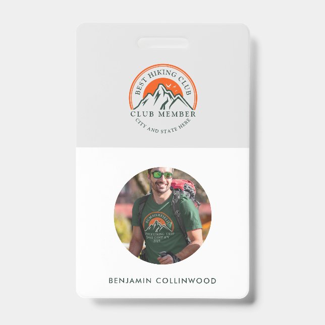 Foto-Mitarbeiter-ID des Wanderclubs Ausweis (Vorderseite)