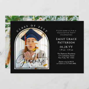 Foto Modern Arch Graduate Script Graduate Party Einladung