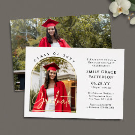 Foto Modern Arch Graduate Script Graduate Party Folieneinladung