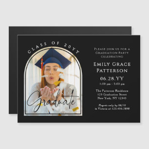 Foto Modern Arch Graduate Script Graduate Party Magnetkarte