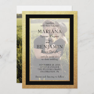 Foto Modern Gold Wedding Einladung