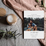 Foto Modern H Pano Save the Date Einladung<br><div class="desc">Holen Sie sich Ihre Hochzeitsgäste mit Ihrer Foto Modern H Pano Save the Date Card auf.</div>