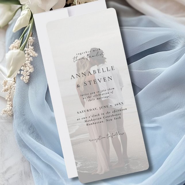 Foto, modern, minimalistisch, weiß, Hochzeit Einladung (Photo, Modern, Minimal, White, Wedding Invitation)