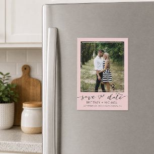 Foto Modern Save the Date rot Magnetkarte