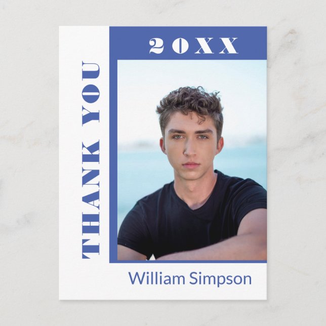 FOTO Modern Simple Abschluss Vielen Dank ankündige Ankündigungspostkarte (Vorderseite)