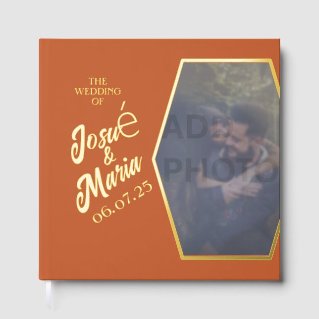 Foto Modern Wedding Foil Gästebuch hinzufügen (Vorderseite)