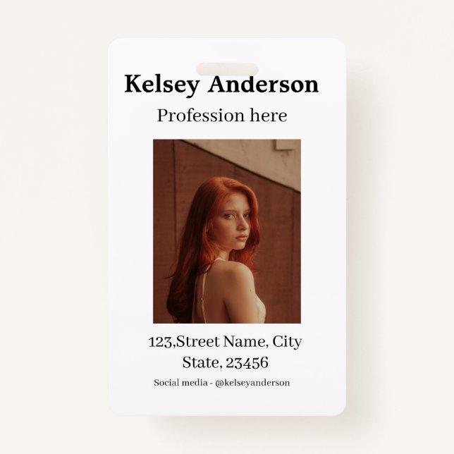 Foto moderne Beruf Social Media-Adresse einfach Ausweis (Vorderseite)