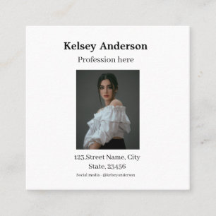 Foto moderne Beruf Social Media-Adresse einfach Quadratische Visitenkarte