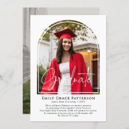 Foto Moderne Bogenschrift Abschluss Ankündigung